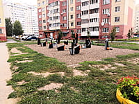 Спортивная площадка с тренажёрами. 24 августа 2021 (вт).