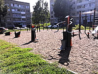 Спортивная площадка с тренажёрами. 29 августа 2021 (вс).